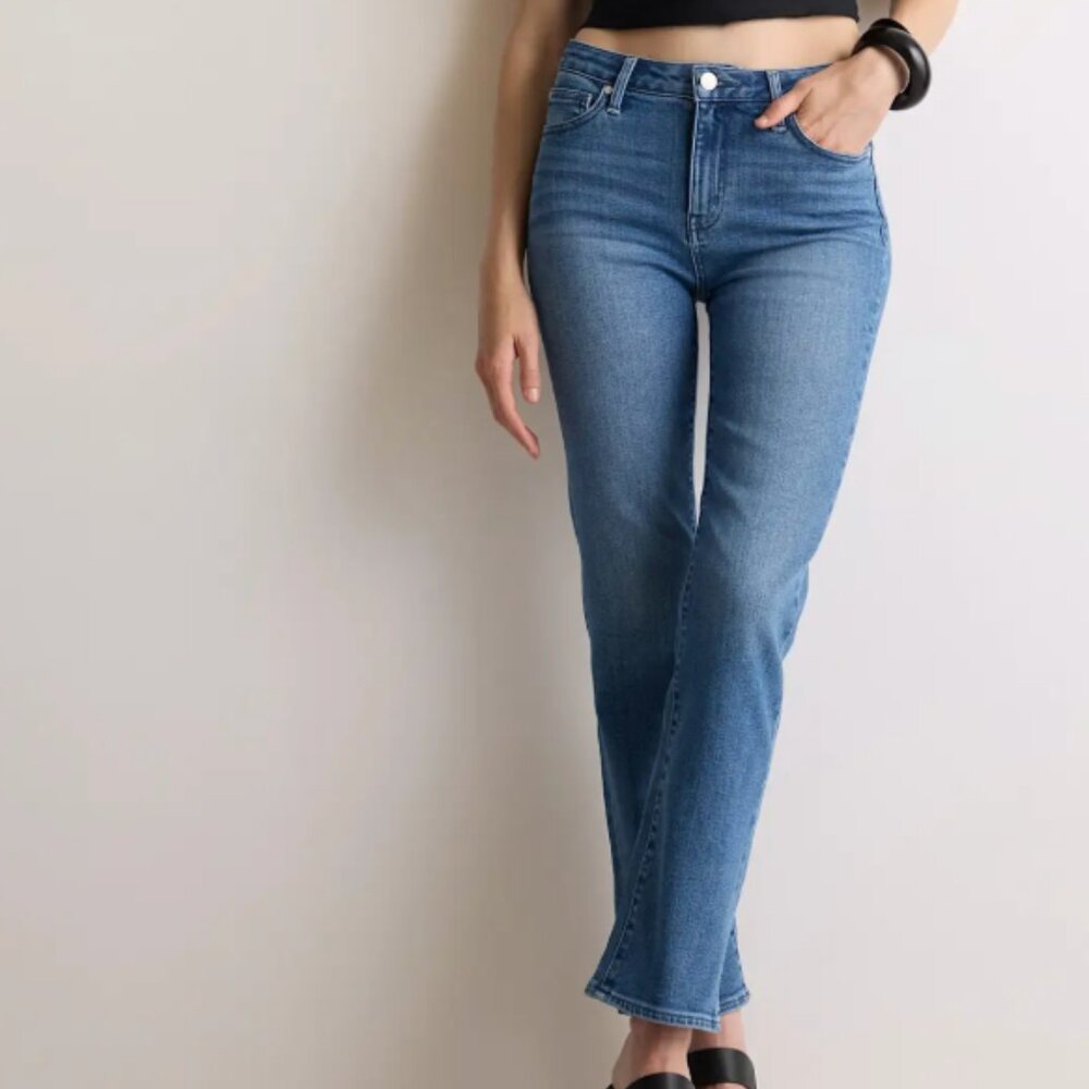 Quince Bella Stretch Straight Jeans in Seaside Blue Size 06 or 28
